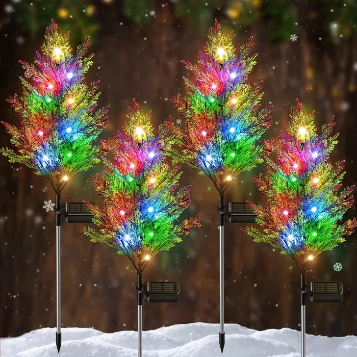 2 pack SolarGlow LED Christmas Tree Lawn Light – Waterproof, Colorful, Auto-On