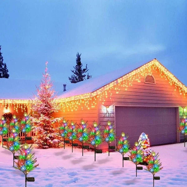 2 pack SolarGlow LED Christmas Tree Lawn Light – Waterproof, Colorful, Auto-On