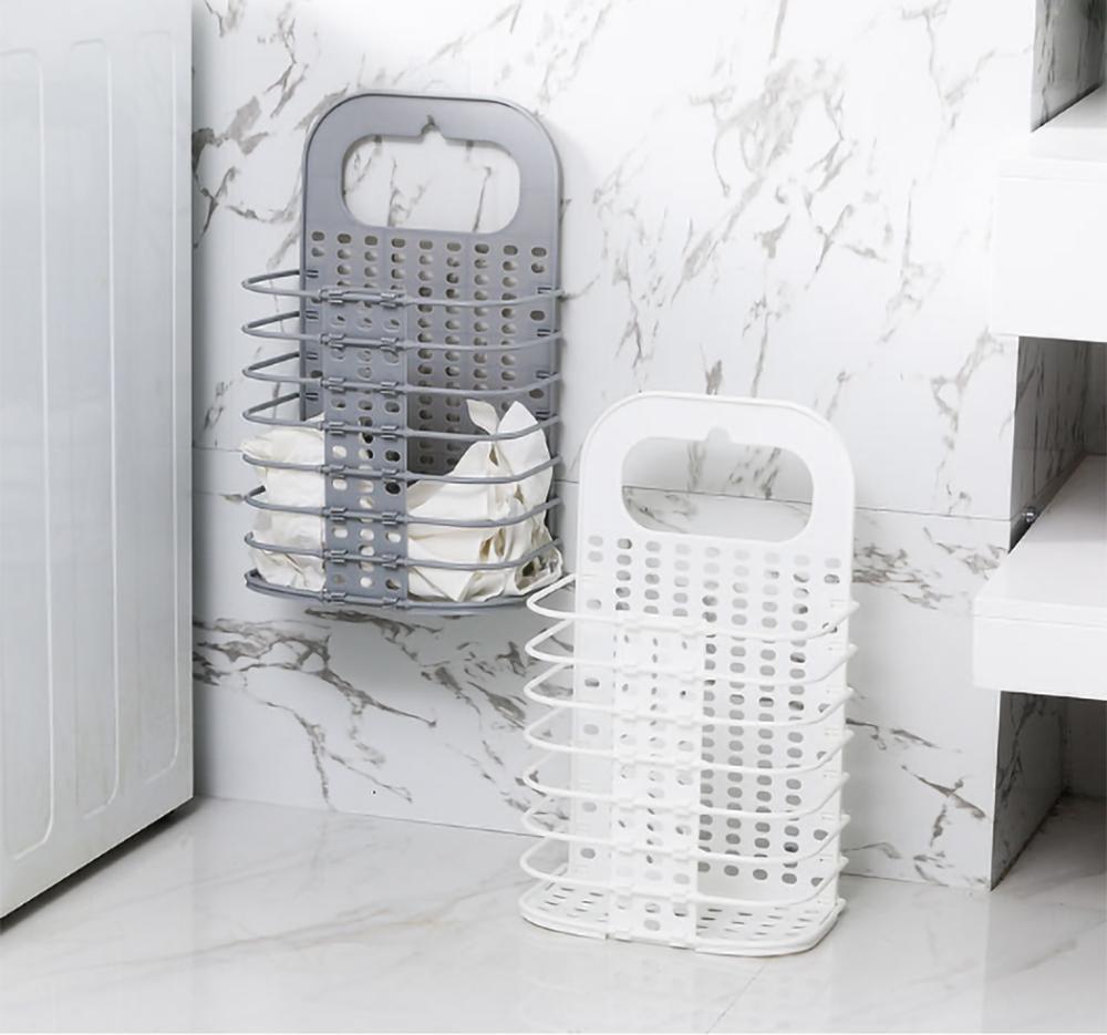 Wall-Mounted Collapsible Multifunctional Basket - White