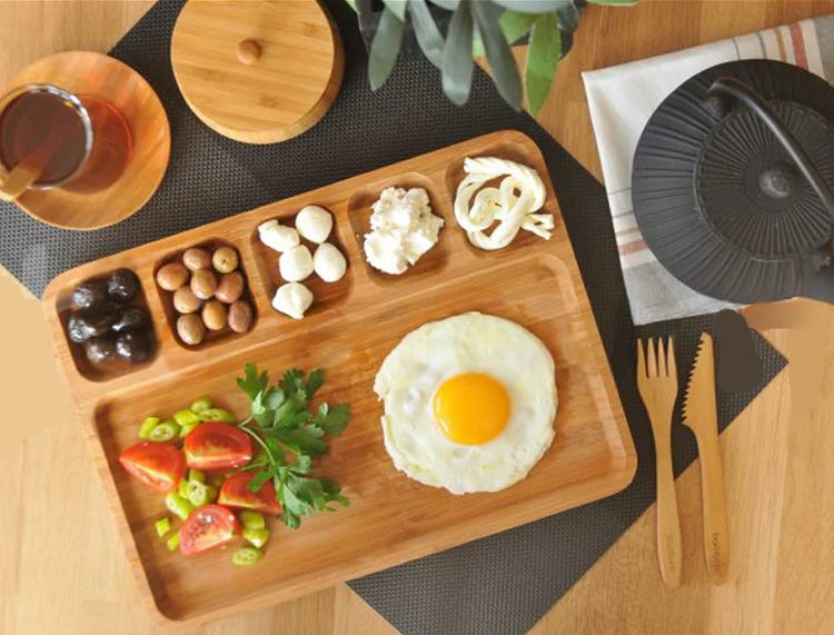 Bamboo Snack Server - 6 Compartment