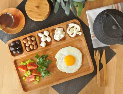 Bamboo Snack Server - 6 Compartment